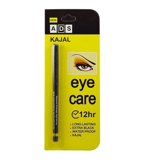 ADS Kajal Pencil - Kajal for Eye Waterproof Black Colossal Super Black